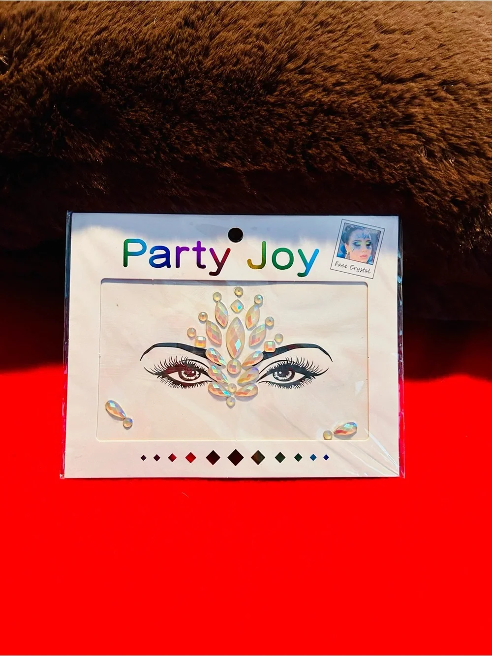 Iridescent Face Gem Sticker - Clear/Opal Accent